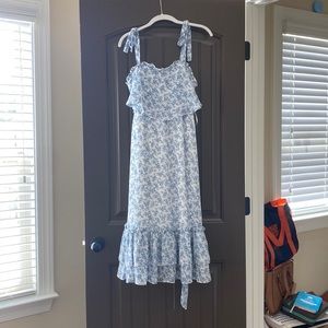 Petal and Pup Maxi Blue and White Floral Dress